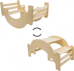 Table de pique-nique et balançoire 2‑en‑1 naturelle