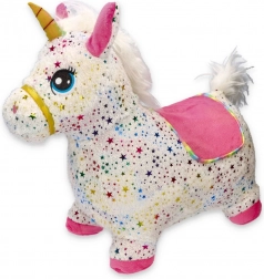 Licorne sauteur gonflable avec housse en peluche