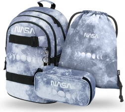 Baagl ensemble scolaire NASA Grey – sac à dos, trousse et sac