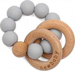 Anneau de dentition avec billes New Baby gris