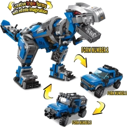 Qman Idées illimitées 3-en-1 technologie mécanique – dinosaure robotique et voitures tout-terrain