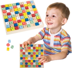 Small Foot sudoku en bois avec des cubes colorés