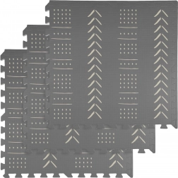 Tapis en mousse HUMBI 180 × 60 cm, grands puzzles imperméables, sûr, 3 pcs, boho gris