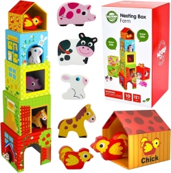 woopie green cubes empilables de ferme avec figurines 10 pièces