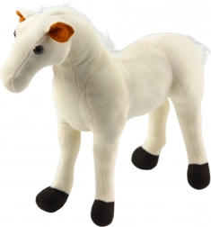 Cheval en peluche blanc 40 × 37 cm