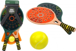 Set de 2 raquettes de padel Vert Beige PU Balle Jaune pour enfants pour jeux