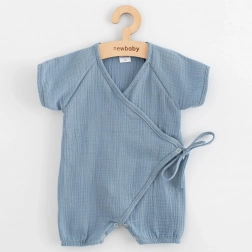 combinaison d’été en mousseline pour bébé New Baby bleue 80