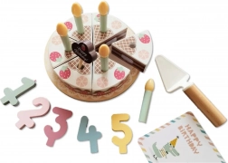 Gâteau d’anniversaire en bois Tooky Toy avec bougies et chiffres