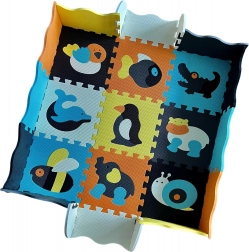 Tapis en mousse WOOPIE – puzzle coloré et parc modulable