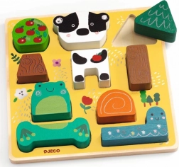 Djeco Puzz & Match Happy Animaux puzzle en bois pour les tout-petits