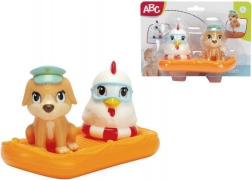 Bateau de bain flottant avec animaux (chien et poussin)