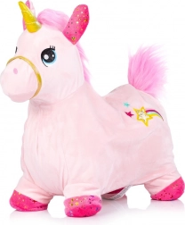sauteur en peluche licorne Chipolino avec son