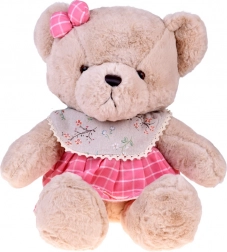 Ourson en peluche Zuzia 58 cm en robe vintage rose