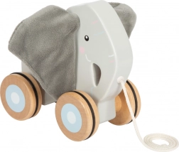 Jouet à tirer en bois Éléphant avec oreilles froissables