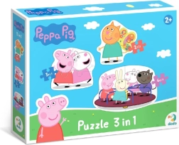 Puzzle Peppa Pig amis 3-en-1 (2, 3 et 4 pièces)
