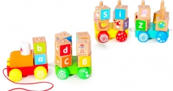 Train en bois avec blocs éducatifs de l’alphabet par Ecotoys