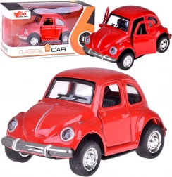 Voiture miniature en métal type Coccinelle avec portes ouvrantes, lumière et son
