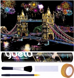 Tableau à gratter Londres Tower Bridge 75x52 cm