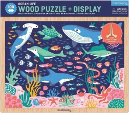 Mudpuppy puzzle en bois La vie dans l’océan avec support – 100 pièces