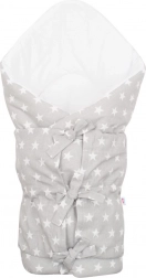 Couverture d’emmaillotage classique à lacets New Baby Étoiles gris-blanc