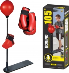 Woopie Set de Boxe pour Enfants avec Poire de Frappe sur Pied Réglable 70-105 cm