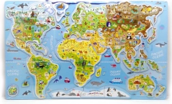 Puzzle magnétique carte du monde - images et jeu 2en1