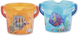 Seau transparent avec motif de petits poissons 13 cm