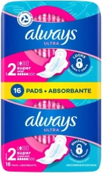 Always Ultra Day Super serviettes hygiéniques avec ailettes, 16 pcs