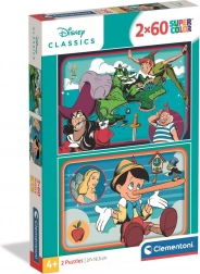 Puzzle Disney contes classiques 2×60 pièces CLEMENTONI