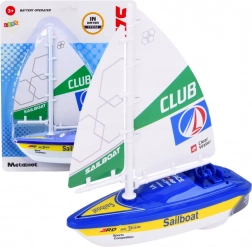 Voilier à Piles avec Propulsion par Turbine Bleu