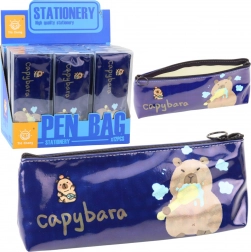 Trousse grenat avec capybara se brossant les dents
