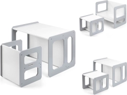 Ensemble de meubles pour enfants Milly Mally Stella 3-en-1 table et chaise, gris