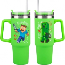 Minecraft gobelet isotherme de voyage avec paille 900 ml