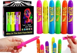Coffret néon de maquillage pour le visage, crayons fluorescents, 6 pièces