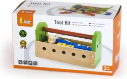 Set d’outils en bois dans une caisse de transport pour enfants