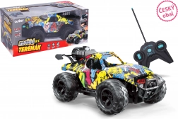 Voiture RC tout-terrain avec design graffiti et effet de fumée 24 cm