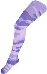 collants en coton New Baby à motif camouflage rose clair-violet