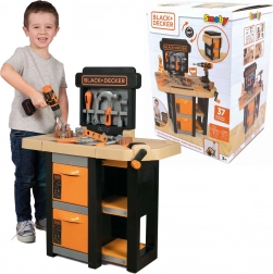 Smoby BLACK+DECKER établi ouvert pour enfants Bricolo, 37 pièces