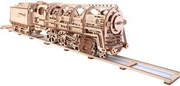 Puzzles mécaniques en bois UGEARS - Locomotive à vapeur avec tender