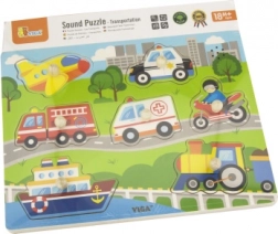 Puzzle sonore en bois moyens de transport Viga