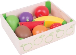 Boîte avec des fruits jouets en bois Bigjigs Toys