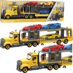 Camion de remorquage pliable avec lumières, sons et voitures de sport