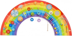 Tableau sensoriel et de manipulation mural en bois arc-en-ciel FSC – Viga