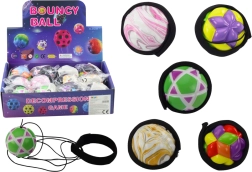 Balle colorée sur élastique avec bande 6 cm