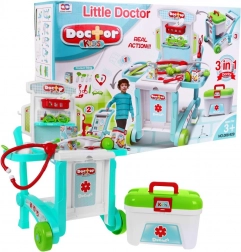 Trousse médicale pour enfants 3 en 1 avec chariot et mallette