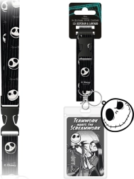 Lanière tour de cou Nightmare Before Christmas avec pochette transparente