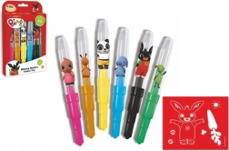 Feutres à souffler BING avec pochoirs, 6 couleurs