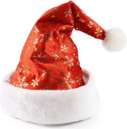 Bonnet de Noël avec flocons dorés