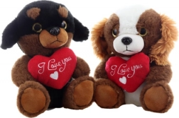 Chien en peluche avec petit cœur 21 cm