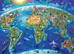 Ravensburger puzzle carte des monuments du monde XXL 300 pièces